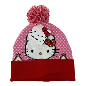 Hello Kitty Winter Beanie Hat Christmas Hello Kitty Skull Cap New